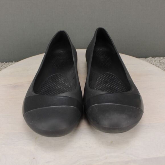 Crocs Ballet Flats Slip On Comfort Womens 9 Black Shoes - Picture 3 of 9